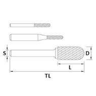Billede af Shiballoy HM-fræsestift WRC cyl. med kugle (Alu) 12x20 mm